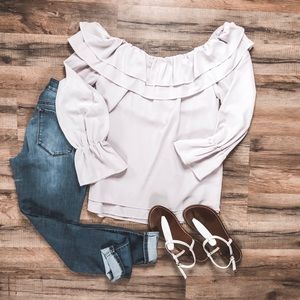 Off the Shoulder Purple/Lavendar Blouse